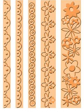Frills - Cuttlebug Embossing Folder Borders, Set of 5